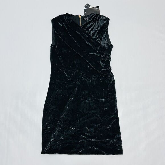 Versace Black Stretch Velvet Sleeveless Cocktail Mini Dress IT 38/US 2 NWT - Picture 5 of 15